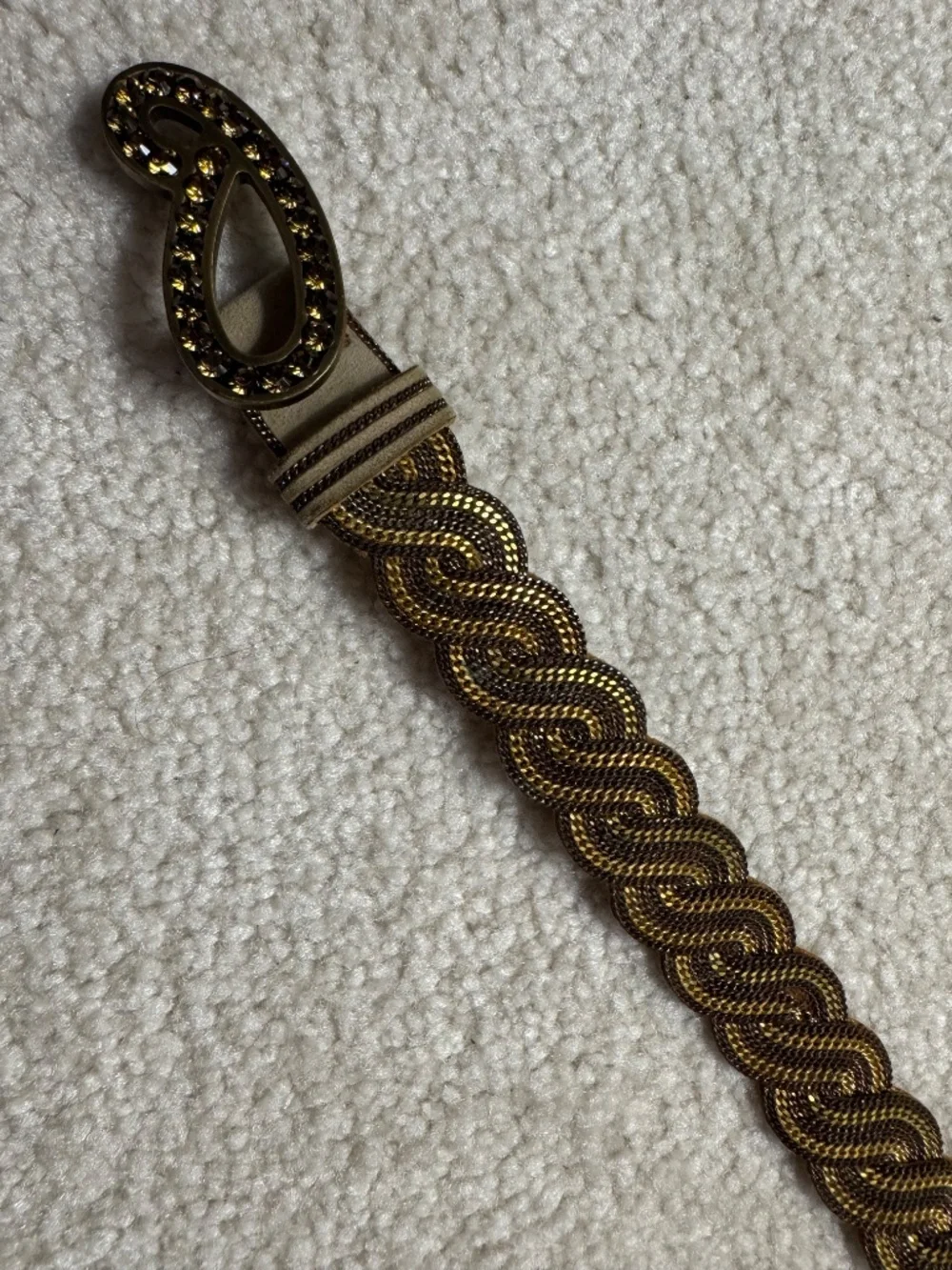 ETRO Women's Belt - Metal, Leather, Crystals - Gold & Brown - Size 75cm/30in